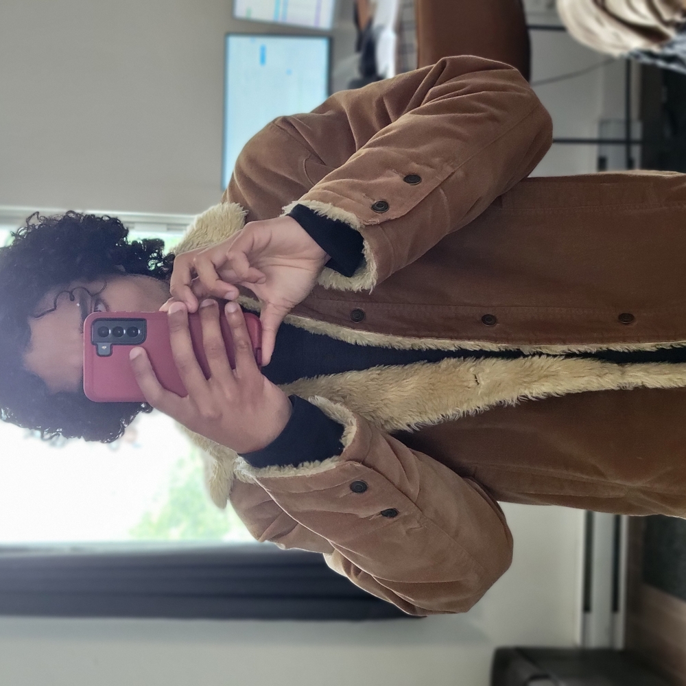 C.I. Castro Brown Suede Jacket with Cream Fur Lining